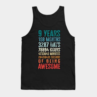 Years 108 Months Of Being Awesome Happy 9th Birthdays Tank Top